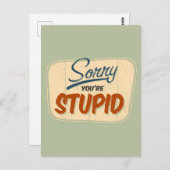 Carte Postale 'Désolé d'être stupide' drôle panneau de porte de  (Devant / Derrière)