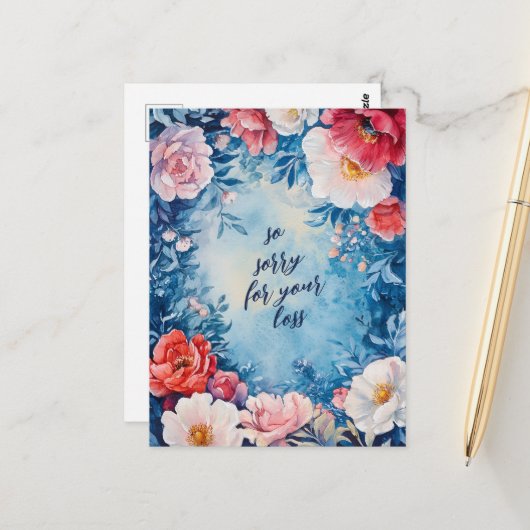 Carte Postale DÉSOLÉ DU Cadre Floral POUR LES CONDAMNATIONS PERD (Devant/Arrière en situation)