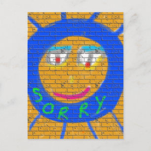 Carte Postale Désolé Graffiti, Art Sad Face, Sadness Regret