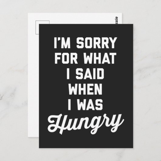 Carte Postale Désolé J'Avais Faim Citation Drôle (Devant / Derrière)