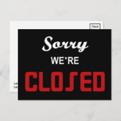 Carte Postale Désolé Nous sommes fermés (Devant / Derrière)