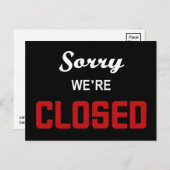 Carte Postale Désolé Nous sommes fermés (Devant / Derrière)