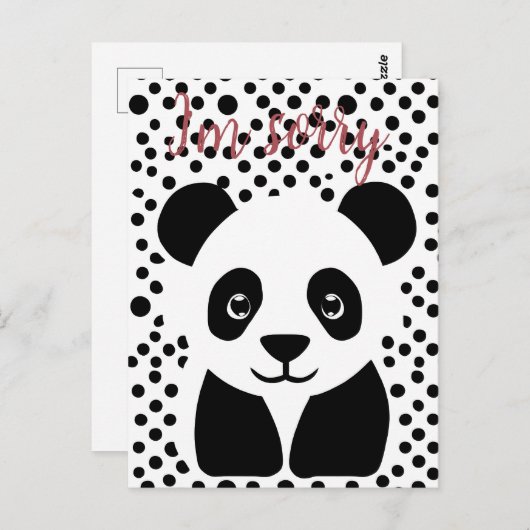 Carte Postale Désolé Panda Custom (Devant / Derrière)