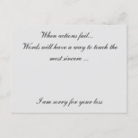 Désolé pour votre perte