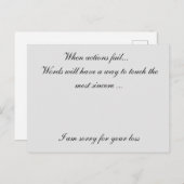 Carte Postale Désolé pour votre perte (Devant / Derrière)