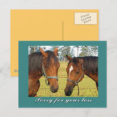 Carte Postale Désolé Pour Votre Perte, Sympathie Deux Chevaux Tr (Devant / Derrière)