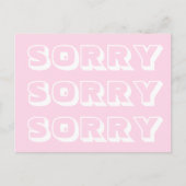 Carte Postale Désolé, rose clair blanc moderne et audacieux excu (Devant)