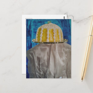Carte Postale Dessert de 1972 Tête Mode Surrealiste Dame
