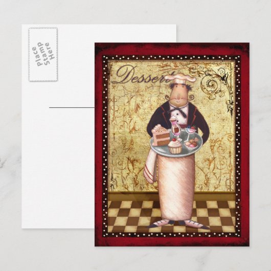 Carte Postale Dessert de chef (Devant / Derrière)