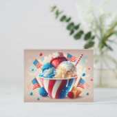 Carte Postale Dessert de glace patriotique (Debout devant)