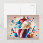 Carte Postale Dessert de glace patriotique (Devant / Derrière)