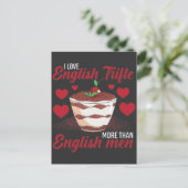 Carte Postale Dessert de trifle anglais amateur de vin et de crè (Debout devant)