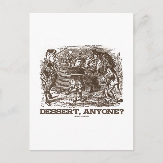 Carte Postale Dessert, quelqu'un? (Licorne Alice Lion Wonderland (Devant)