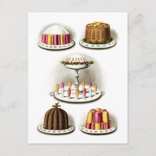 Carte postale Desserts vintages et produits de bou