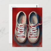 Carte Postale Dessin À La Main De Chaussures Drôle (Devant / Derrière)