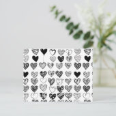 Carte Postale Dessin adorable de Black Heart Scribble (Debout devant)