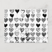 Carte Postale Dessin adorable de Black Heart Scribble (Devant)