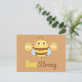 Carte Postale Dessin amusant : Cute bee tenant pots (Debout devant)