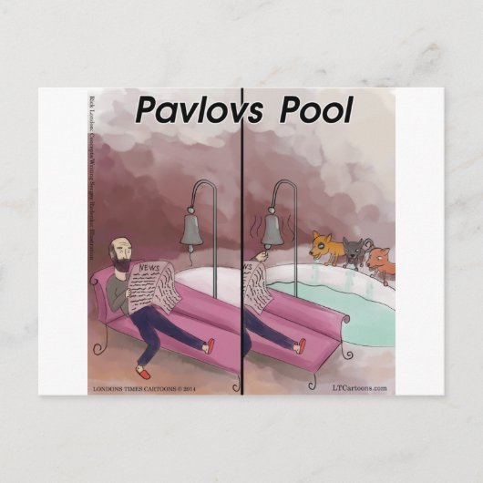 Carte Postale Dessin amusant de la piscine de Pavlov (Devant)