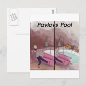 Carte Postale Dessin amusant de la piscine de Pavlov (Devant / Derrière)