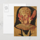 Carte Postale Dessin anatomique de la tête (Devant / Derrière)