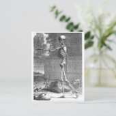 Carte Postale dessin anatomique vintage, vue latérale, squelette (Debout devant)