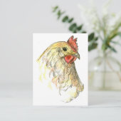Carte Postale Dessin animal de ferme de poulet Hen (Debout devant)