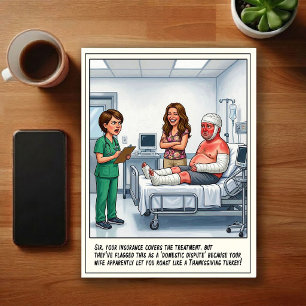 Carte Postale Dessin animé d'aventures de salle d'urgence