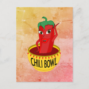 Carte Postale Dessin animé de bol de chili