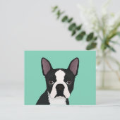 Carte Postale dessin animé de boston terrier (Debout devant)