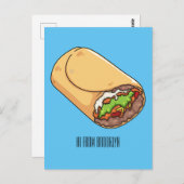 Carte Postale dessin animé de Burrito (Devant / Derrière)