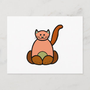 Carte Postale dessin animé de chat Brown
