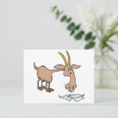 Carte Postale dessin animé de chèvre affamé (Debout devant)
