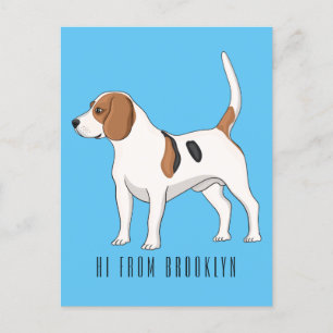 Carte Postale dessin animé de chien beagle