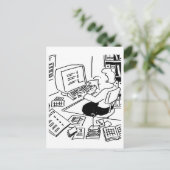 Carte Postale Dessin animé de comptable ou d'employé de bureau (Debout devant)