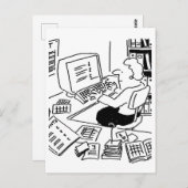 Carte Postale Dessin animé de comptable ou d'employé de bureau (Devant / Derrière)