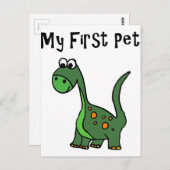 Carte Postale Dessin animé de dinosaure drôle dit Mon premier an (Devant / Derrière)