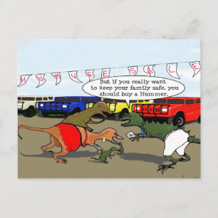 Carte Postale Dessin animé de dinosaure ne respectant pas l'envi