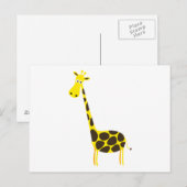 Carte Postale Dessin animé de girafe (Devant / Derrière)