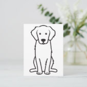 Carte Postale Dessin animé de Golden Retriever (Debout devant)