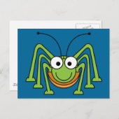 Carte Postale dessin animé de grasshopper (Devant / Derrière)