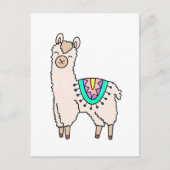 Carte Postale dessin animé de llama alpaga souriant (Devant)