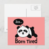 Carte Postale Dessin animé de panda mignon endormi (Devant / Derrière)