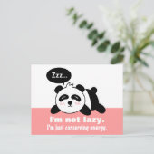 Carte Postale Dessin animé de Panda mignon et paresseux (Debout devant)