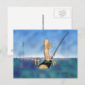 Carte Postale Dessin animé de pêche jour étrange (Devant / Derrière)