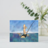 Carte Postale Dessin animé de pêche jour étrange (Debout devant)