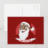 Carte Postale Dessin animé de Père Noël noir souriant (Devant / Derrière)