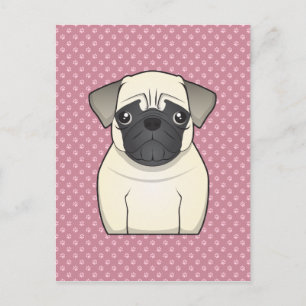 Carte Postale Dessin animé de Pug