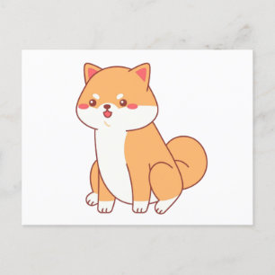 Carte Postale dessin animé de shiba inu