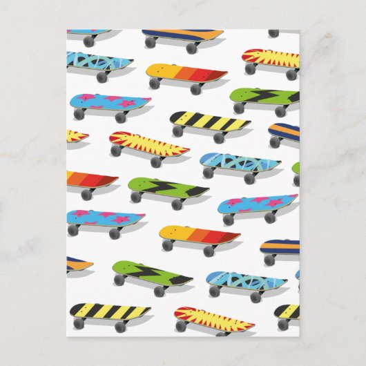 Carte Postale Dessin animé de skateboard. (Devant)